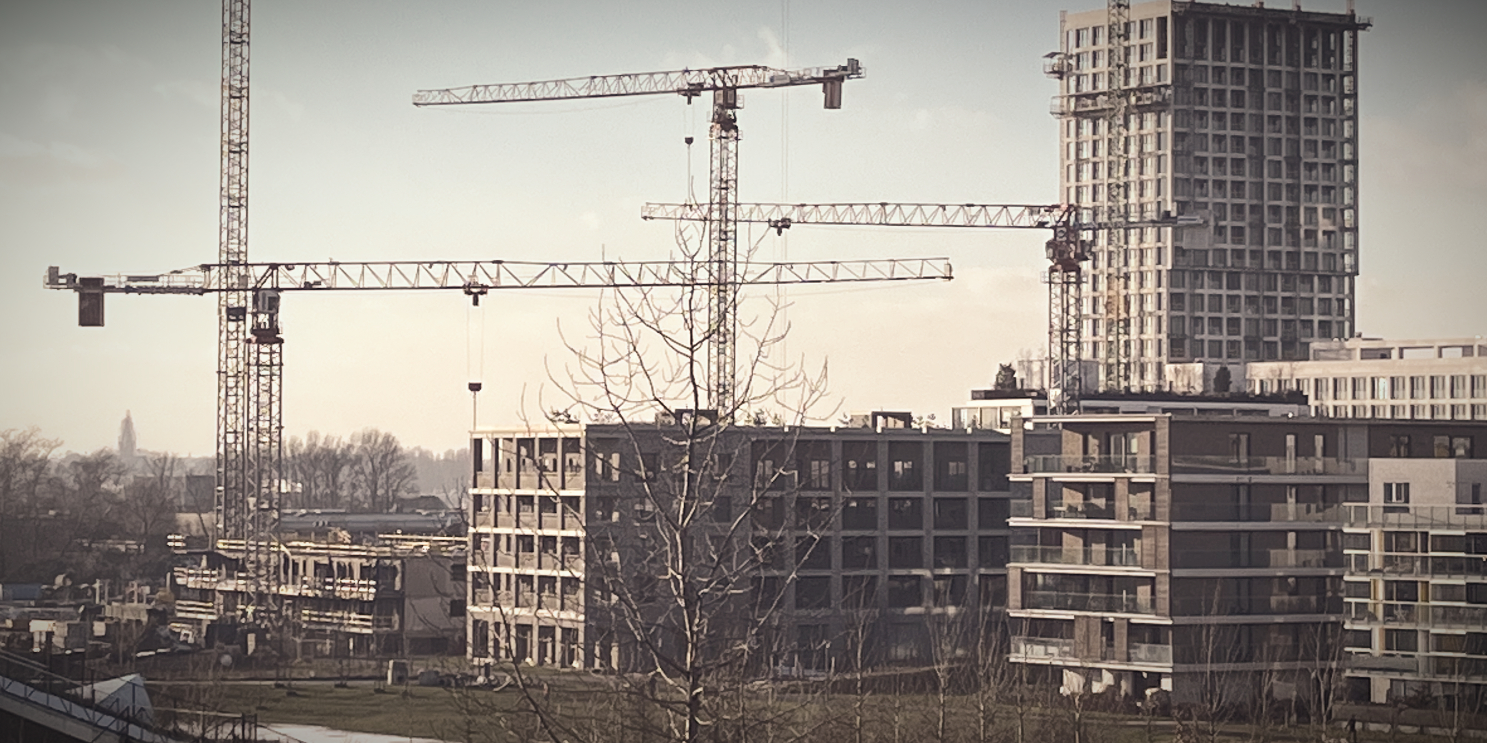 Antwerp construction cranes